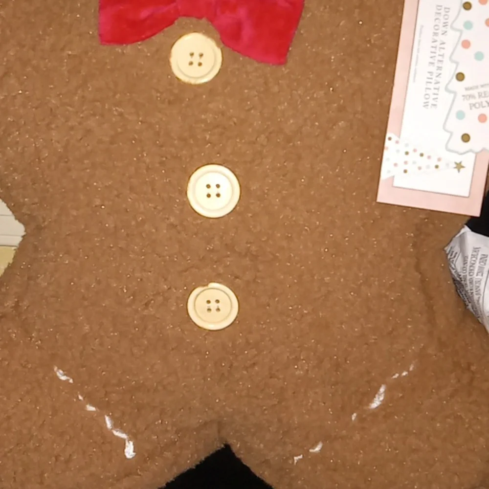CUPCAKES & CASHMERE GINGERBREAD SHAPED PILLOW NEW